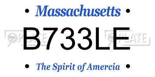 B733LE Massachusetts License Plate