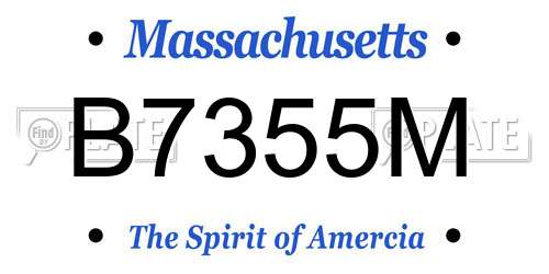 B7355M Massachusetts License Plate