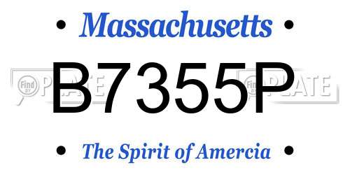 B7355P Massachusetts License Plate