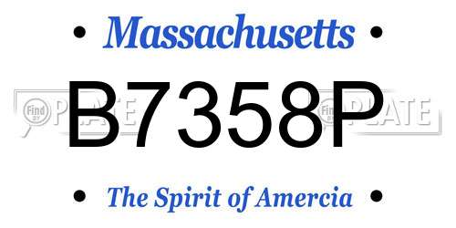 B7358P Massachusetts License Plate