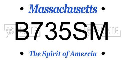 B735SM Massachusetts License Plate
