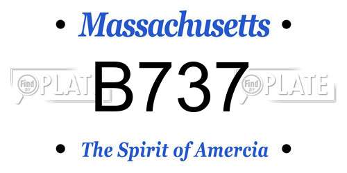 B737 Massachusetts License Plate