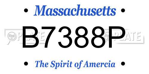 B7388P Massachusetts License Plate