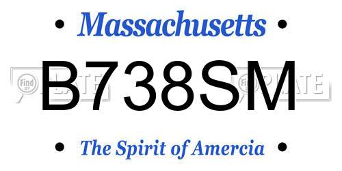 B738SM Massachusetts License Plate