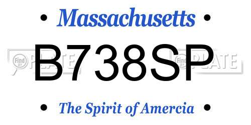B738SP Massachusetts License Plate