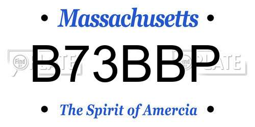 B73BBP Massachusetts License Plate