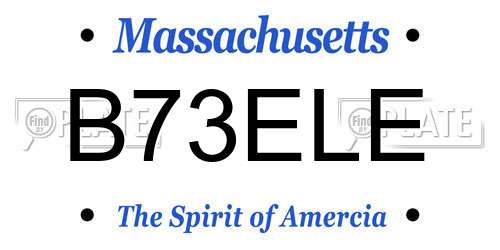 B73ELE Massachusetts License Plate