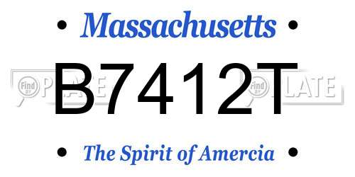 B7412T Massachusetts License Plate