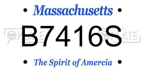 B7416S Massachusetts License Plate