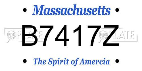 B7417Z Massachusetts License Plate