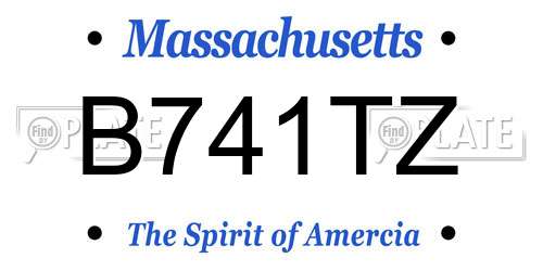 B741TZ Massachusetts License Plate