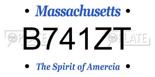 B741ZT Massachusetts License Plate