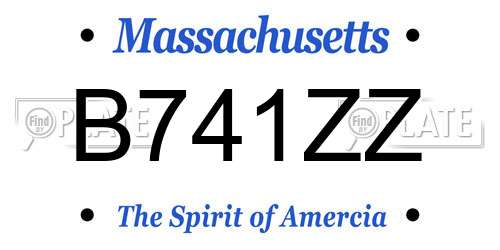 B741ZZ Massachusetts License Plate