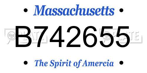B742655 Massachusetts License Plate