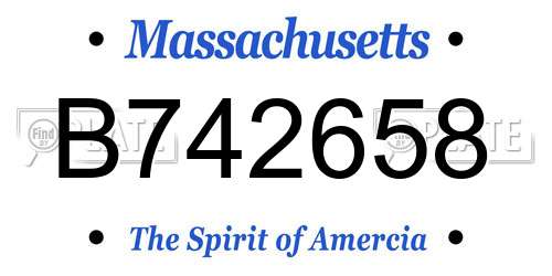 B742658 Massachusetts License Plate