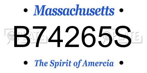 B74265S Massachusetts License Plate