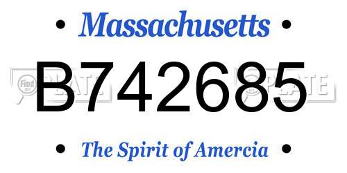 B742685 Massachusetts License Plate