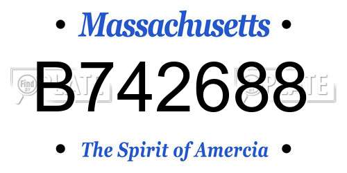 B742688 Massachusetts License Plate