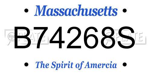 B74268S Massachusetts License Plate