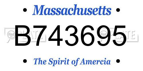 B743695 Massachusetts License Plate