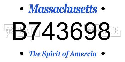 B743698 Massachusetts License Plate