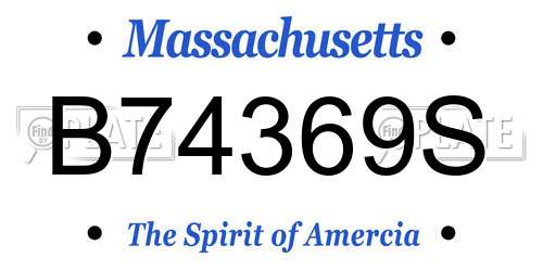 B74369S Massachusetts License Plate