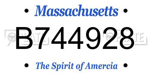 B744928 Massachusetts License Plate