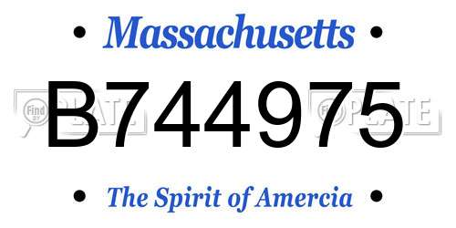 B744975 Massachusetts License Plate