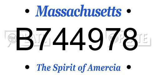 B744978 Massachusetts License Plate