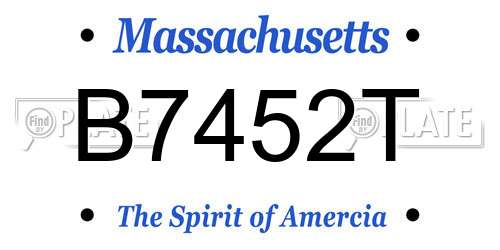 B7452T Massachusetts License Plate