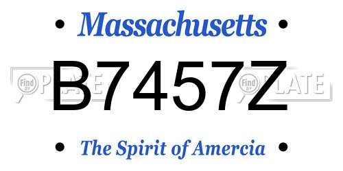 B7457Z Massachusetts License Plate