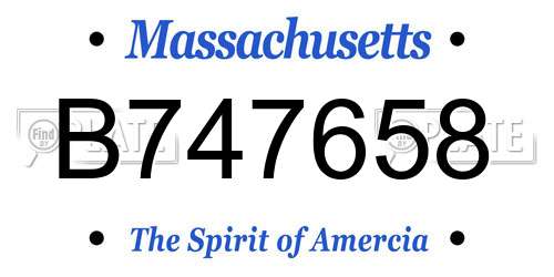B747658 Massachusetts License Plate