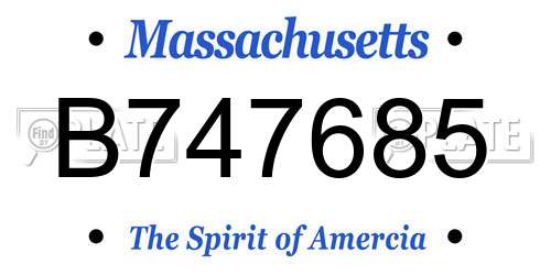 B747685 Massachusetts License Plate