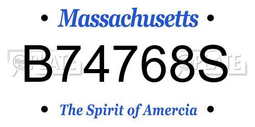 B74768S Massachusetts License Plate