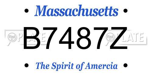 B7487Z Massachusetts License Plate