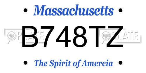 B748TZ Massachusetts License Plate
