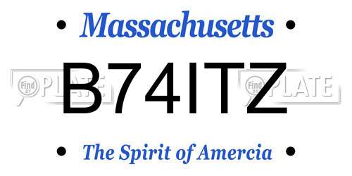 B74ITZ Massachusetts License Plate