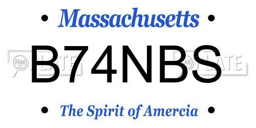 B74NBS Massachusetts License Plate