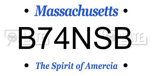 B74NSB Massachusetts License Plate