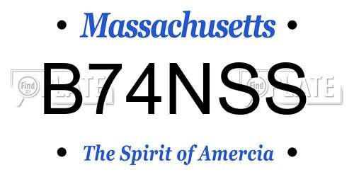 B74NSS Massachusetts License Plate