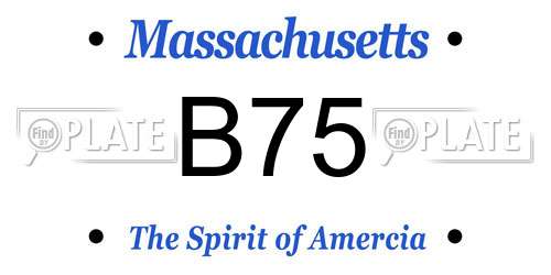 B75 Massachusetts License Plate
