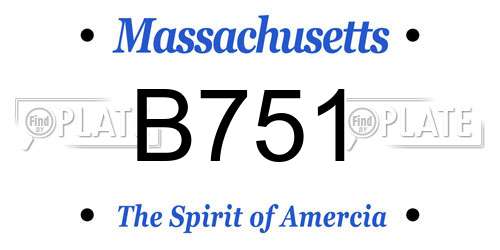B751 Massachusetts License Plate