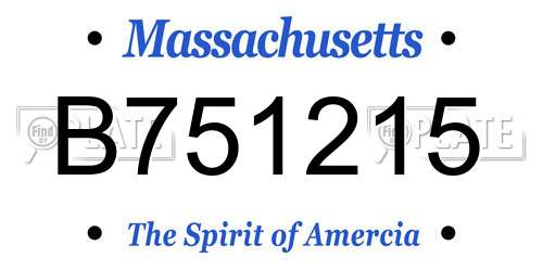 B751215 Massachusetts License Plate