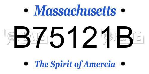 B75121B Massachusetts License Plate