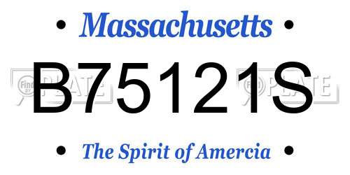 B75121S Massachusetts License Plate