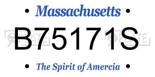 B75171S Massachusetts License Plate