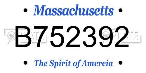 B752392 Massachusetts License Plate