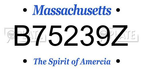 B75239Z Massachusetts License Plate