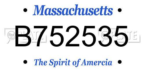 B752535 Massachusetts License Plate