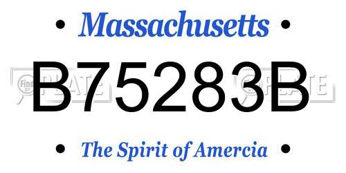 B75283B Massachusetts License Plate